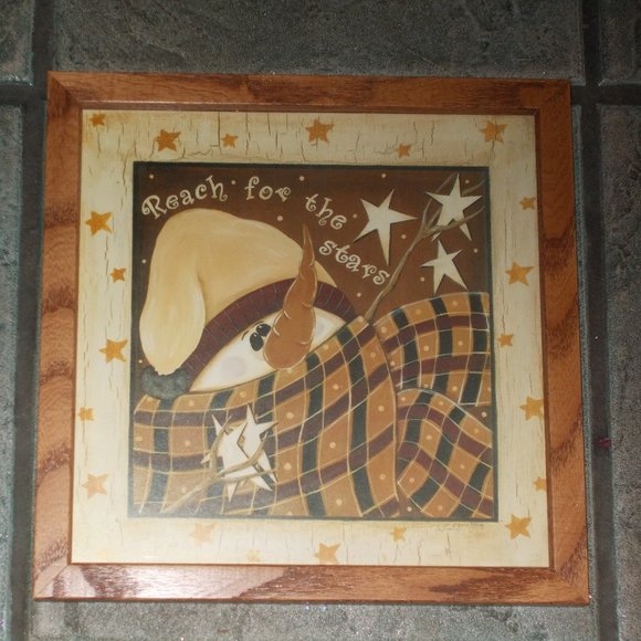 Reach For The Stars print signed & framed approximately 11 1/4"x11 1/4" - Picture 3 of 4